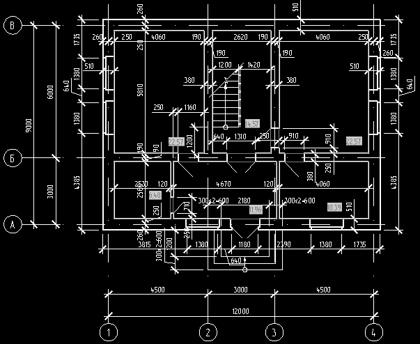 План 1 этажа с площадями