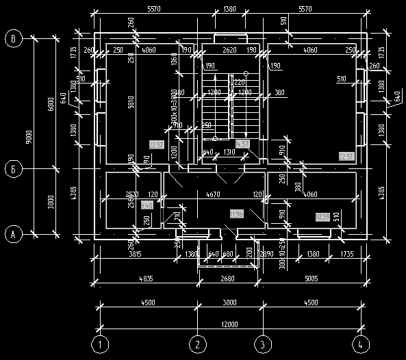 План 2 этажа с площадями